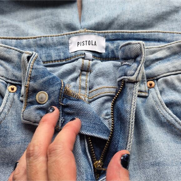 Pistola women wide straight Leg Jeans size 27 Revolve Anthropologie trendy blue - Picture 3 of 15